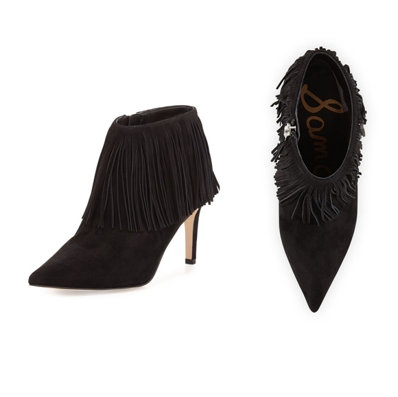 Sam Edelman Shoes - ☻Sam Edelman Fringe Black Pointy Booties Sam Edelman Shoes - ☻Sam Edelman Fringe Black Pointy Booties